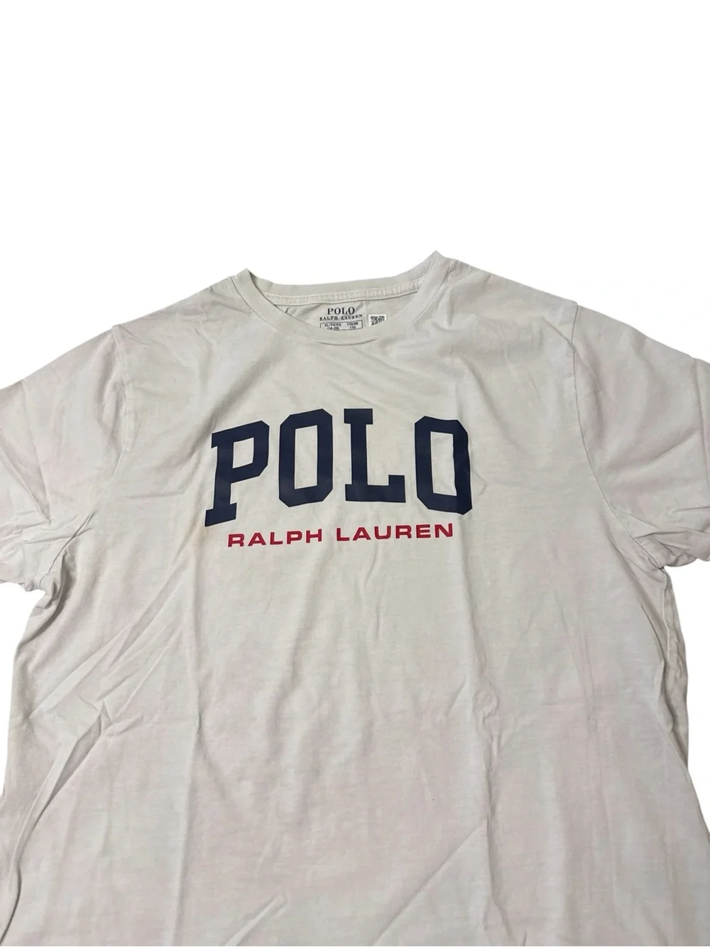 Polo by Ralph Lauren | White Tee with Navy and Red Logo Size XL 18-20